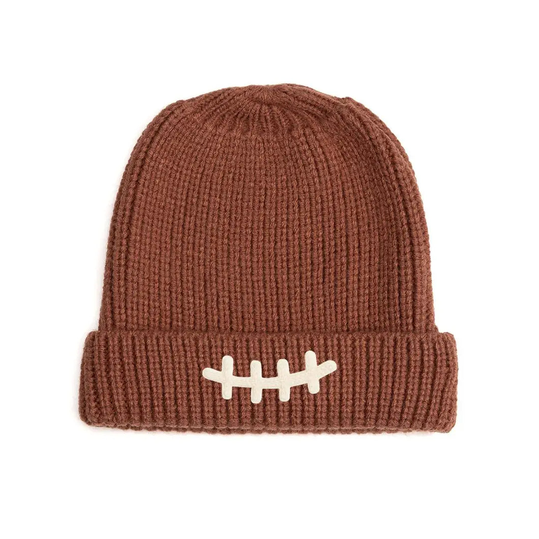 Football Lace Patch Beanie