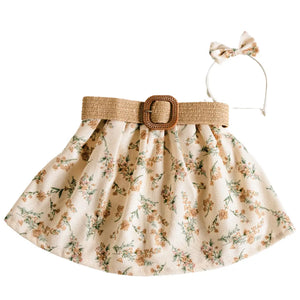 Cream Floral Skort