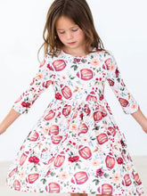 Load image into Gallery viewer, Footballs &amp; Flowers Twirl Dress