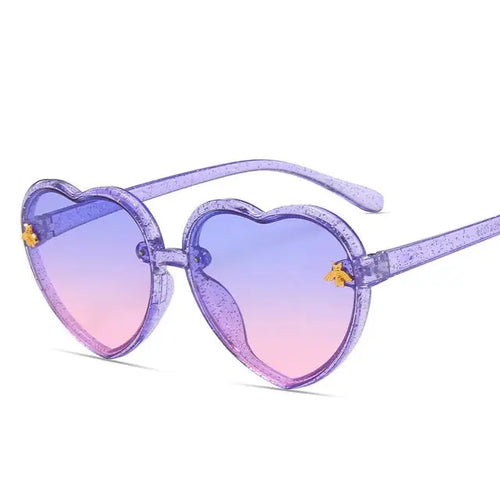 Purple Glitter Heart Glasses