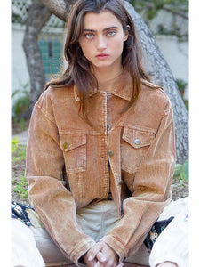 Brown Distressed Corduroy Jacket