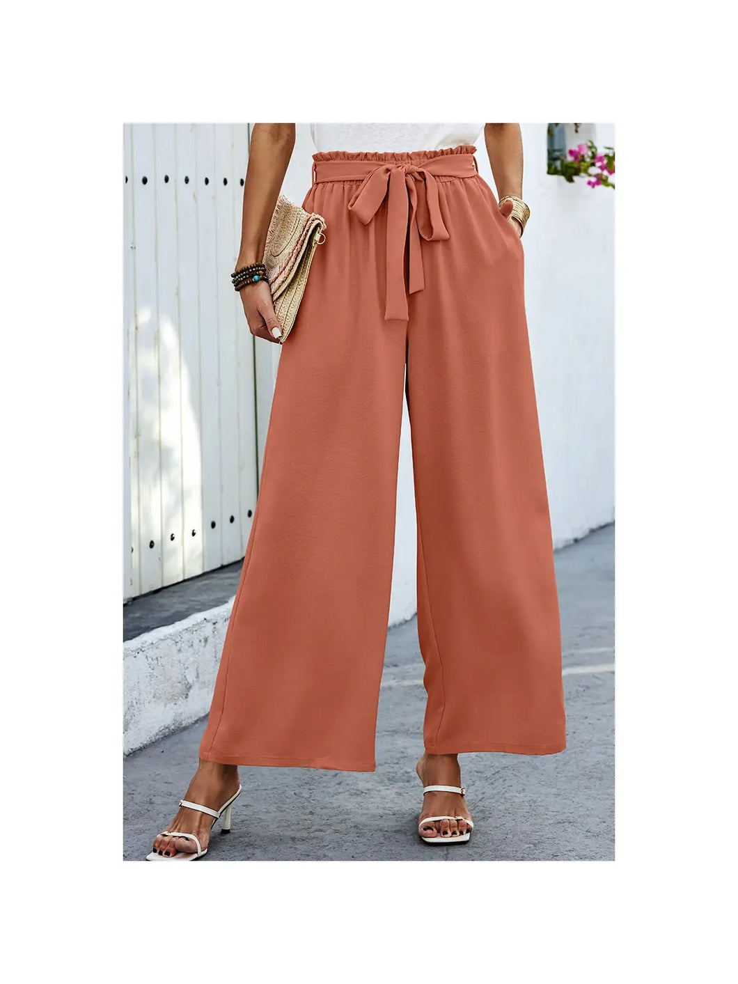 Orange Wide Leg Pants