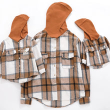 Load image into Gallery viewer, Brown Hooded Flannel Jackets