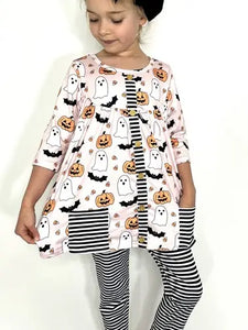 Halloween Stripe Peplum Set