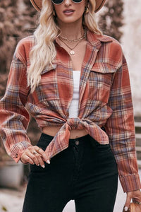 Rust Plaid Button Flannel