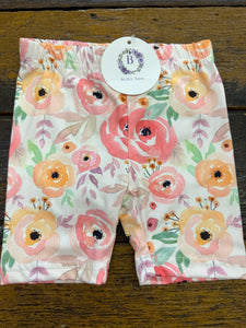 Pink Floral Biker Shorts