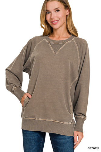 Brown French Terry Pullover
