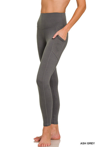 Ash Grey Microfiber Leggings