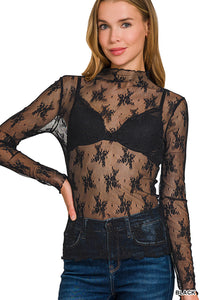 Black Lace Layering Top
