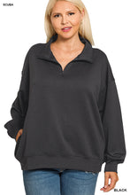 Load image into Gallery viewer, Black Half Zip Pullover