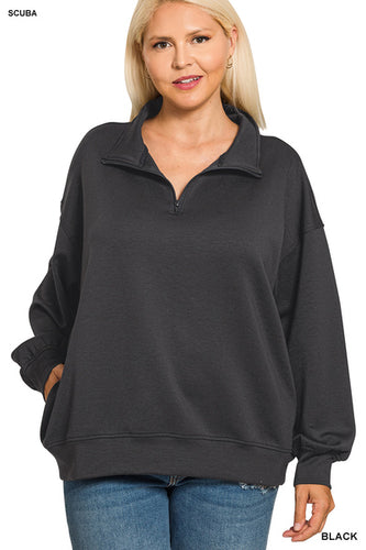 Black Half Zip Pullover