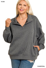Load image into Gallery viewer, Charcoal Half Zip Pullover