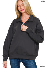 Load image into Gallery viewer, Black Half Zip Pullover