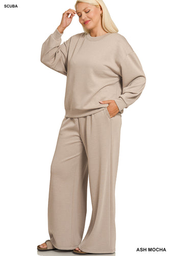 Ash Mocha Crewneck Pullover Set