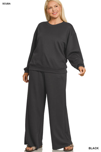 Black Crewneck Pullover Set