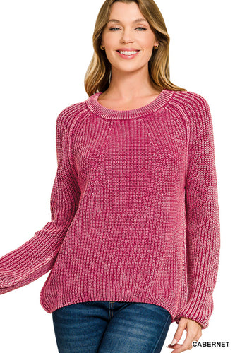 Cabernet Stone Wash Sweater