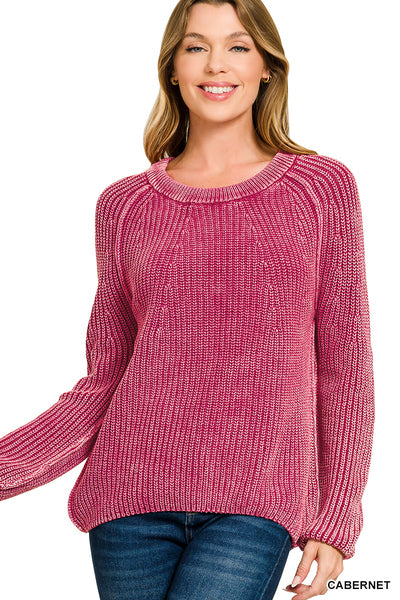 Cabernet Stone Wash Sweater