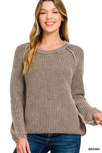 Brown Stone Wash Sweater