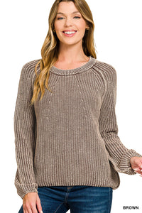 Brown Stone Wash Sweater