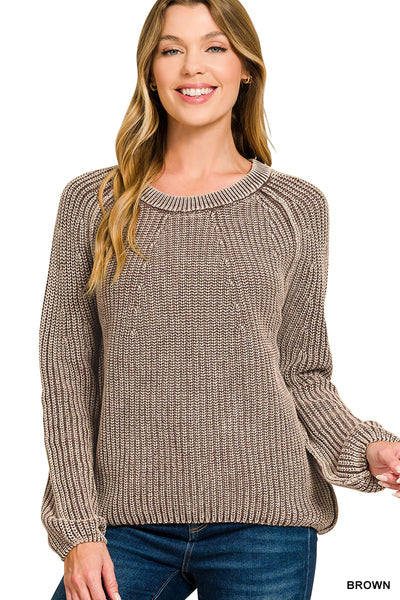 Brown Stone Wash Sweater