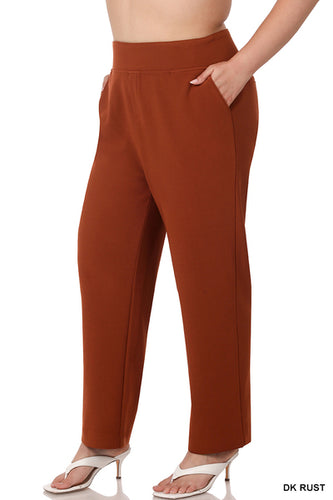 Rust Pull-On Dress Pants PLUS