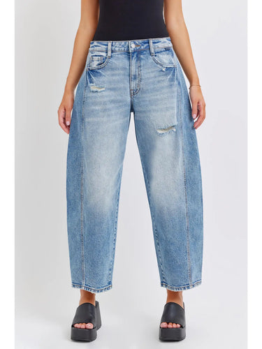 Cello Mid Rise Barrel Jeans