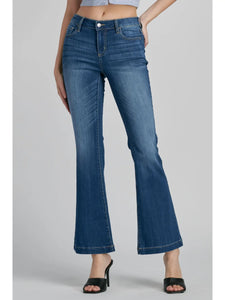 Cello Petite Mid Rise Flare Jeans