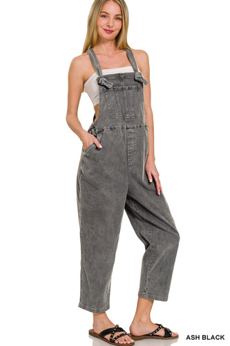Ash Black Knot Strap Relaxed Overalls