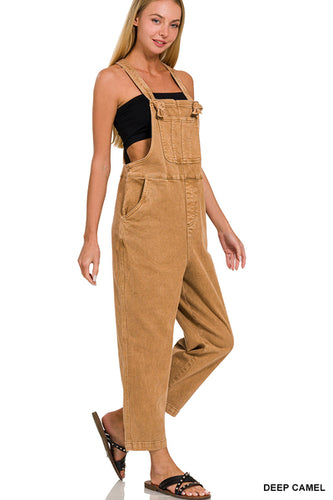 Deep Camel Knot Strap Relaxed Overalls