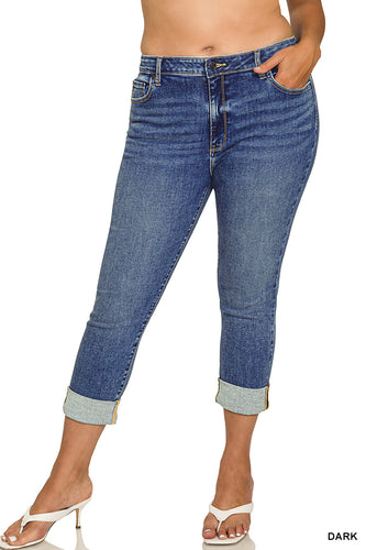 Cuffed Skinny Cropped Jeans PLUS