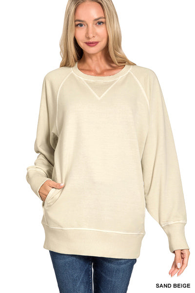 Sand Beige French Terry Pullover