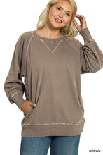 Load image into Gallery viewer, Brown French Terry Pullover