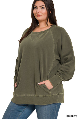 Olive French Terry Pullover