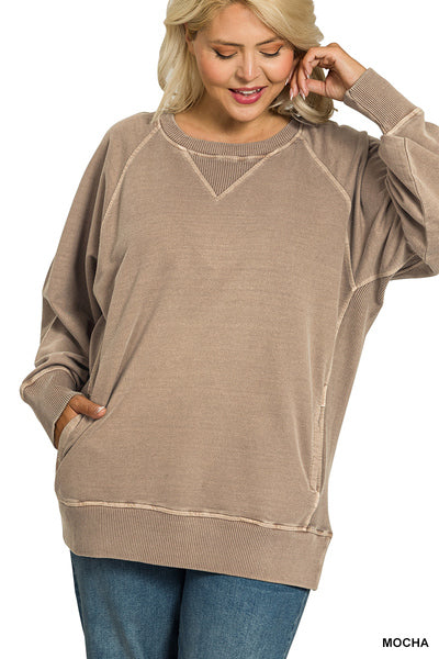 Mocha French Terry Pullover PLUS