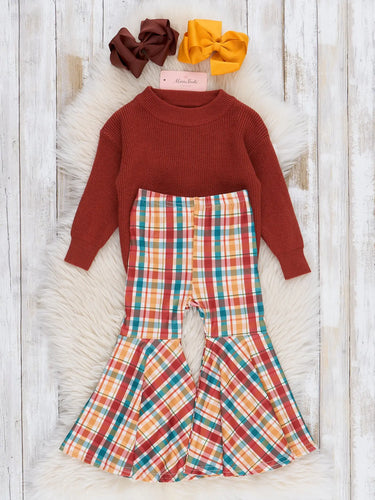 Rusty Plaid Bell Bottoms