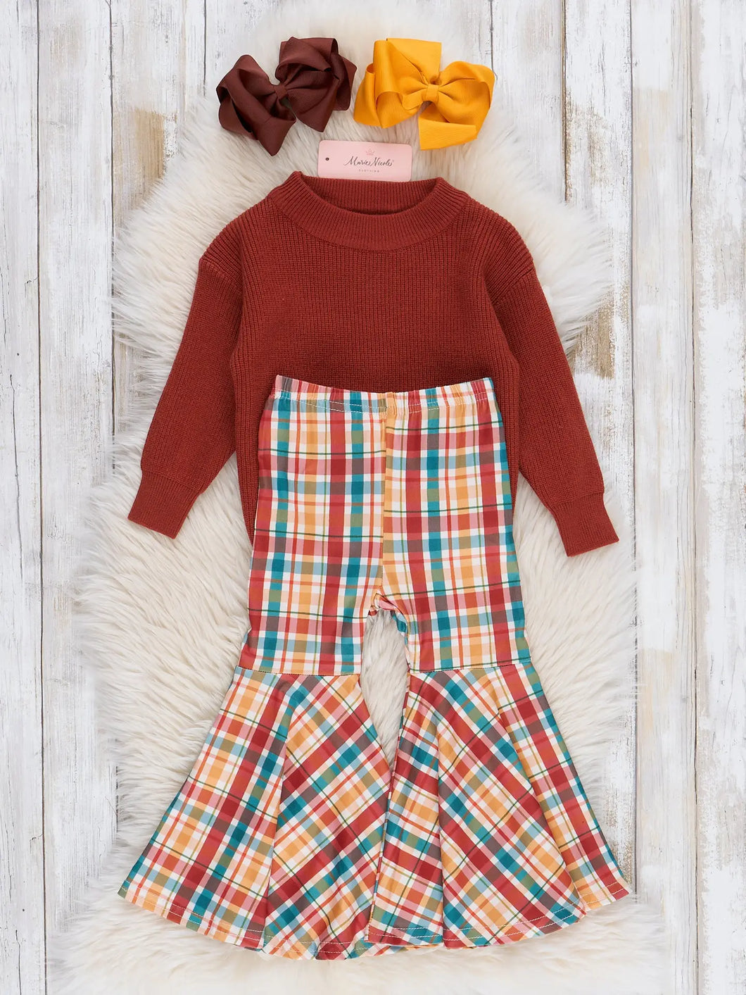 Rusty Plaid Bell Bottoms