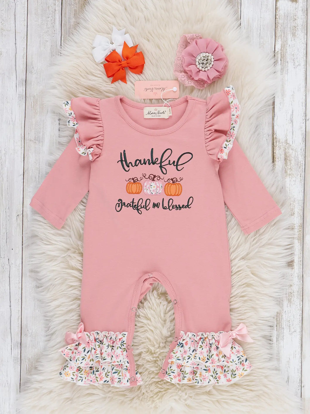 Thankful Grateful Blessed Romper