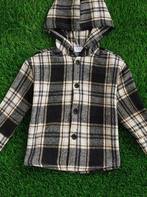 Plaid Hooded Shirt