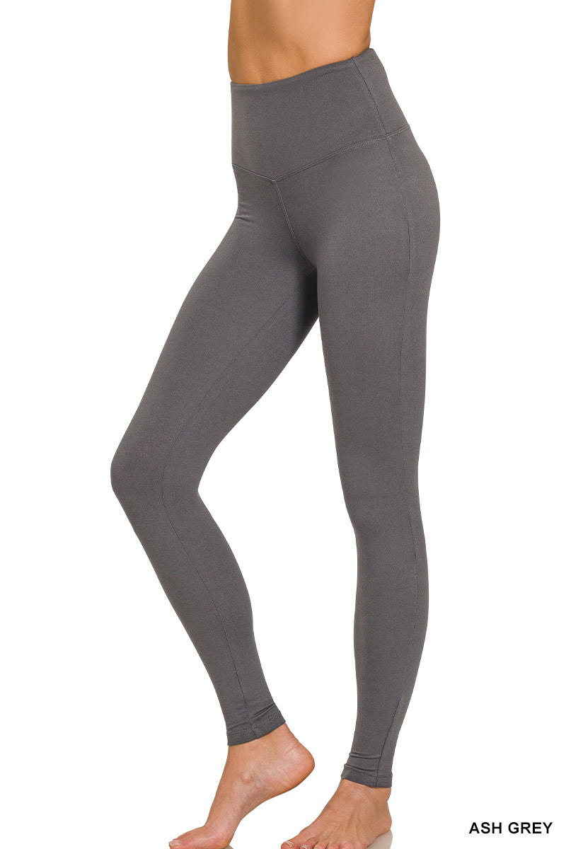 Ash Grey Microfiber Leggings