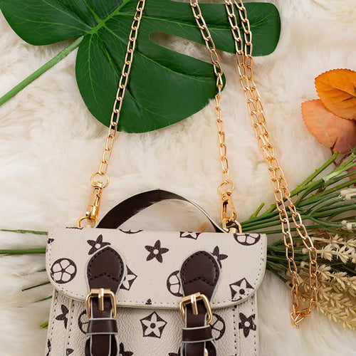 Taupe Star Printed Kids Crossbody