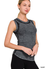 Load image into Gallery viewer, Washed Ribbed Scoop Neck Tank