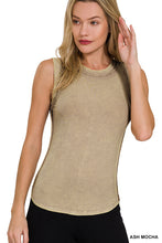 Load image into Gallery viewer, Washed Ribbed Scoop Neck Tank