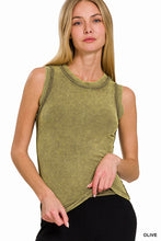 Load image into Gallery viewer, Washed Ribbed Scoop Neck Tank