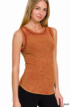 Load image into Gallery viewer, Washed Ribbed Scoop Neck Tank