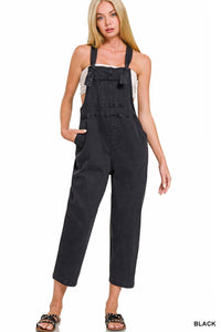 Black Knot Strap Relaxed Overalls