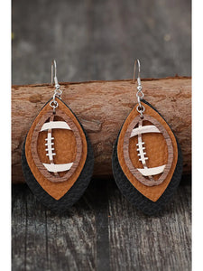 Leather Football Earrings