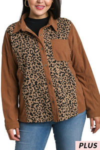 Leopard Corduroy Jacket PLUS