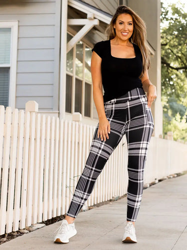 Black & White Plaid Leggings