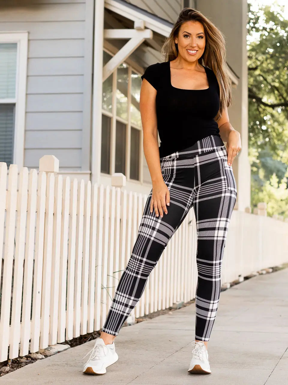 Black & White Plaid Leggings