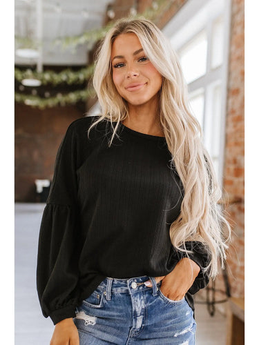 Black Textured Blouse